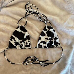 Stone Fox Swim Cow Print Bikini Top